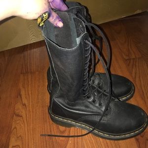 black tall high top doc martens